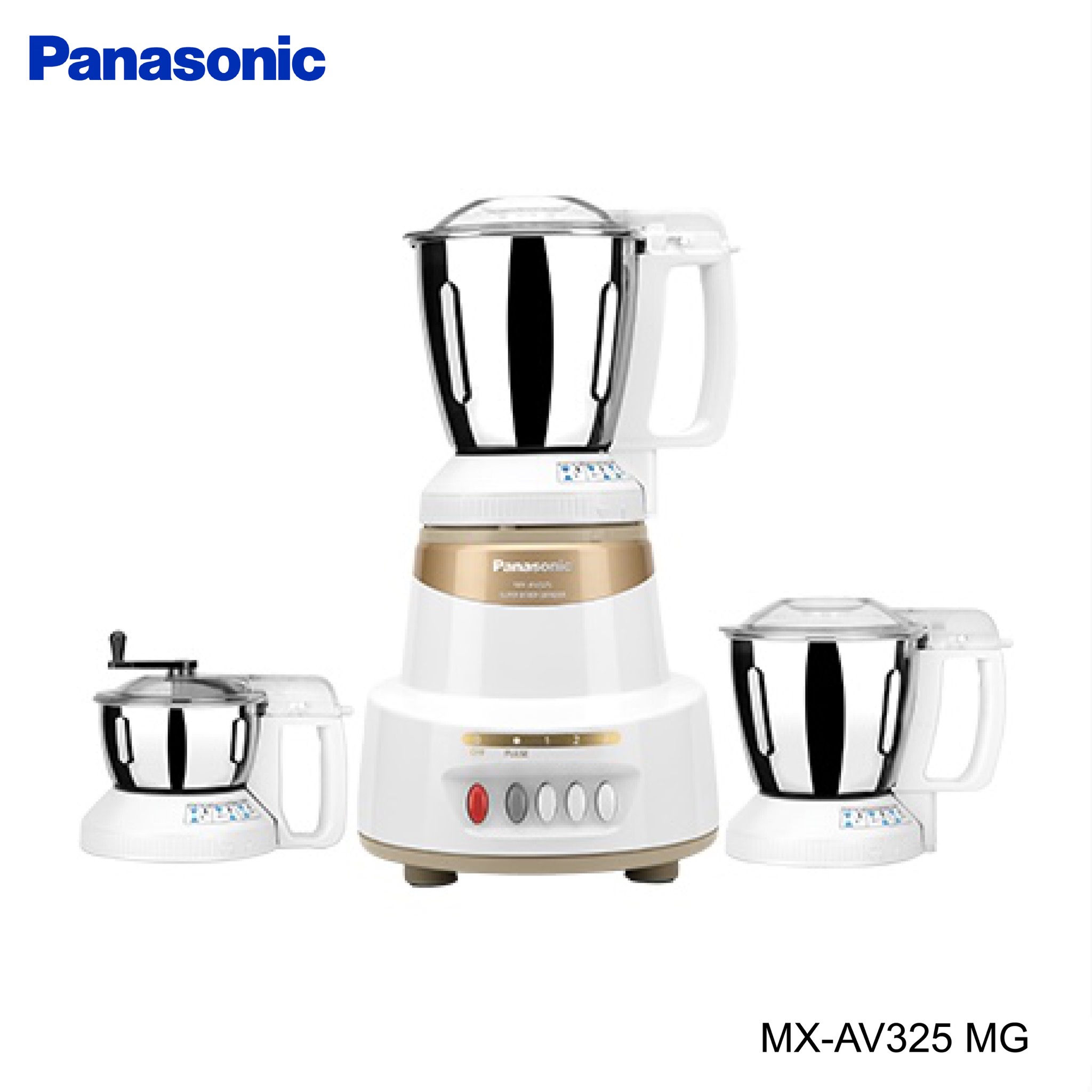 Panasonic MX-AV325 MARBLE GOLD 600W Elements Mixer Grinder 3 Steel Jars (Marble Gold)