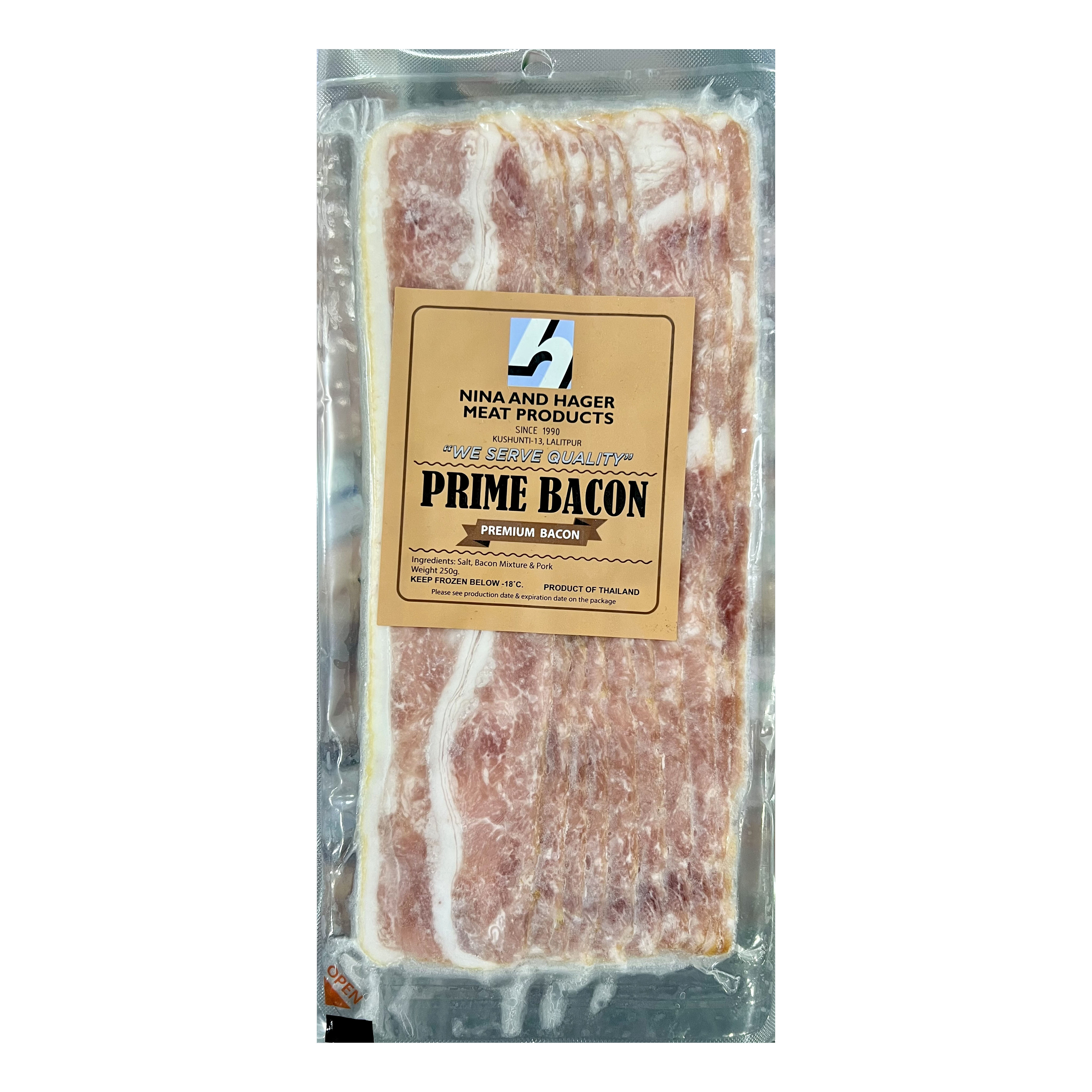 Nina & Hager Prime Bacon 250Gm