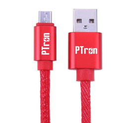 PTron Indigo USB To Micro USB Data Cable Jeans Cloth Sync Charging Cable For All Android Smartphones