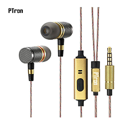 PTron Aristo Gold In Ear Earphones With Noise Cancellation