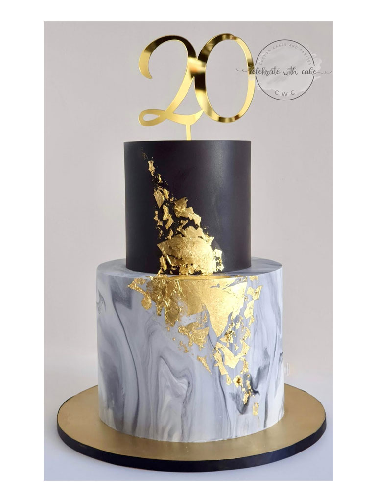 Silver and Gold finishing Cake
