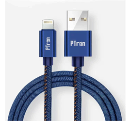PTron Indigo Lightning Cable for all IOS Smartphones Lightning Cable
