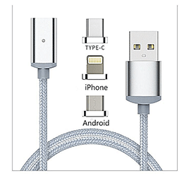 3 In 1 Magnetic Data Cable Type C - Micro USB Android - For Android & iOS devices