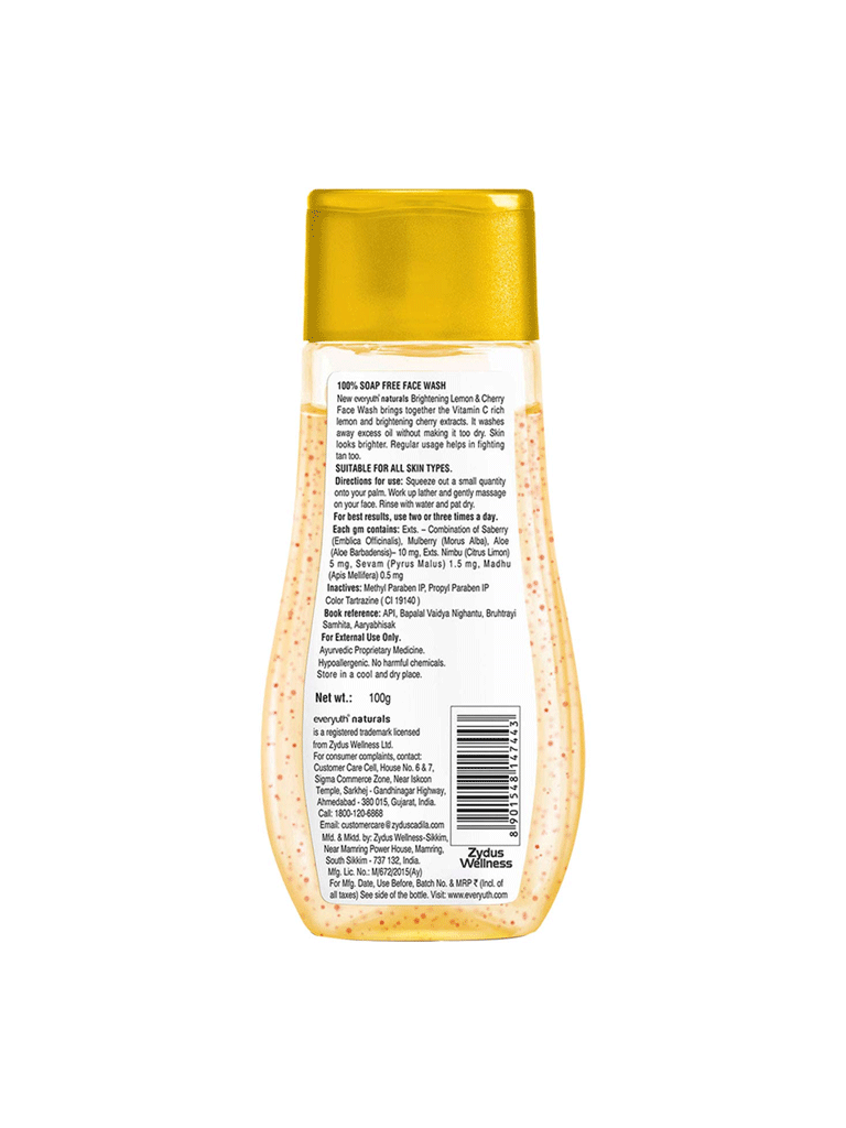 Everyuth Naturals Brightening Lemon And Cherry Face Wash