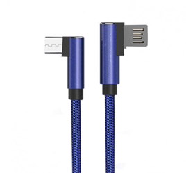 PTron Solero USB Mirco 2.4A Cable For Android Smartphones With L Shape Design Sync Data Cable