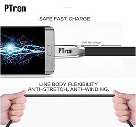 PTron Dual- 2 In 1 USB 2.4A for High Capacity Sync Charging Cable