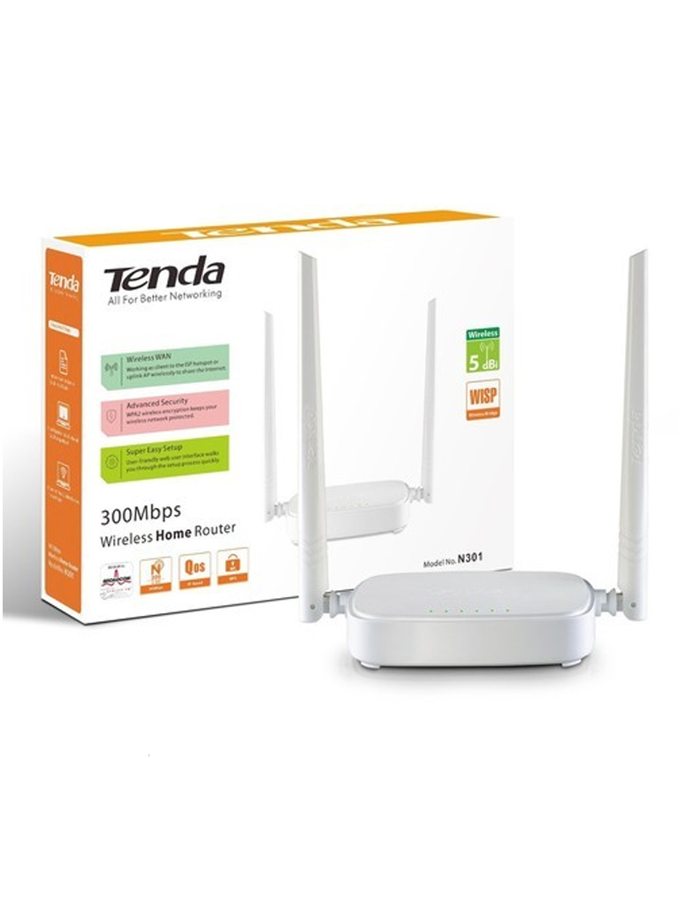 Tenda N301 Wireless Router With Dual Dual Antenna