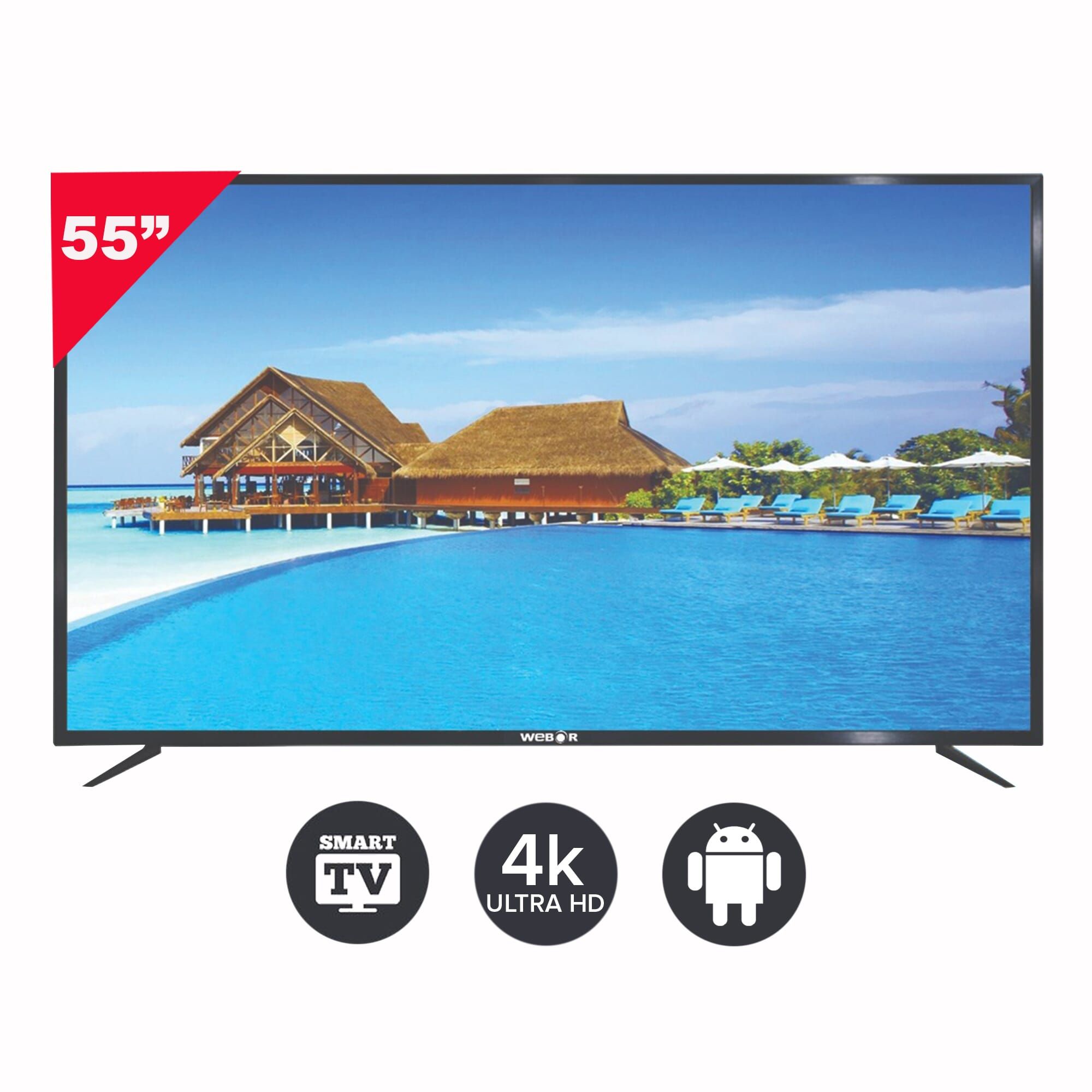 or 4K UHD Frameless Television 55 inch E55A71B, webor, tv