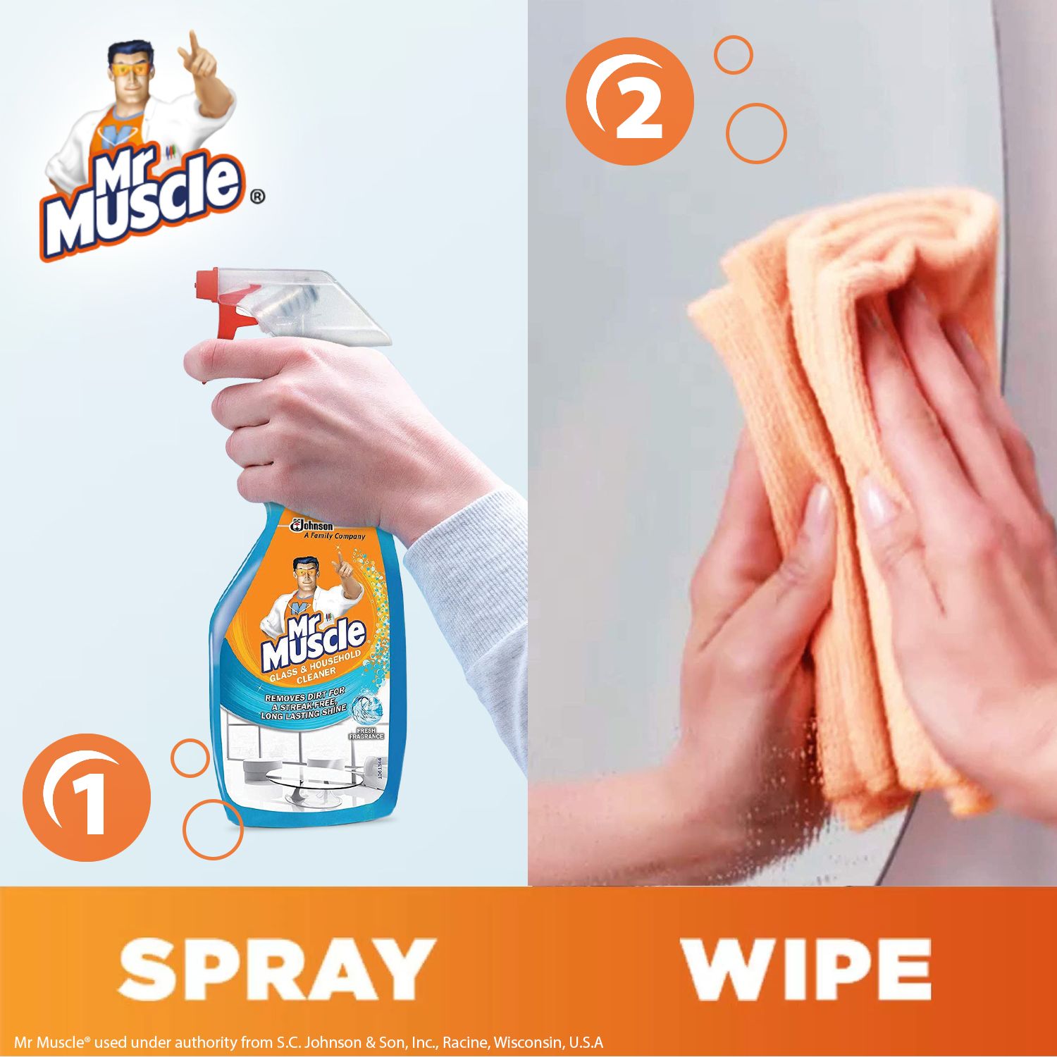 Mr Muscle Glass & Household Cleaner Spray 500 ml Removes Dirt For a