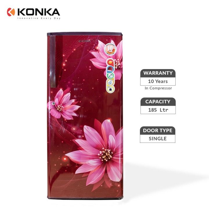 KONKA Refrigerator 185 Ltrs Single Door (KRF/KRFF185W/B)