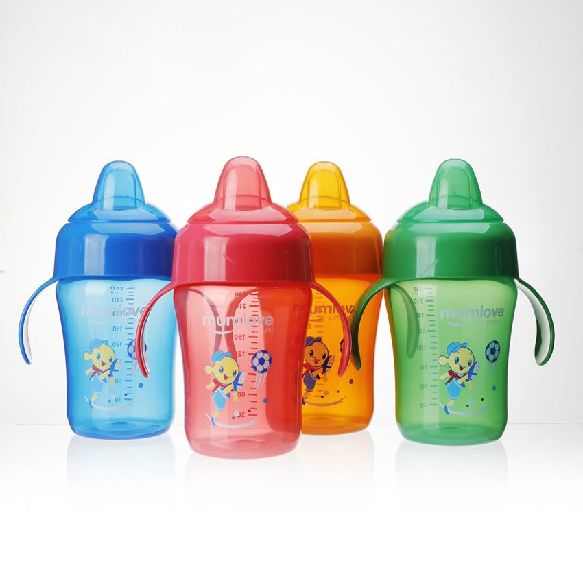 Mumlove Silicone Suction Nozzle 240ml Baby Sippy Cup with Handle