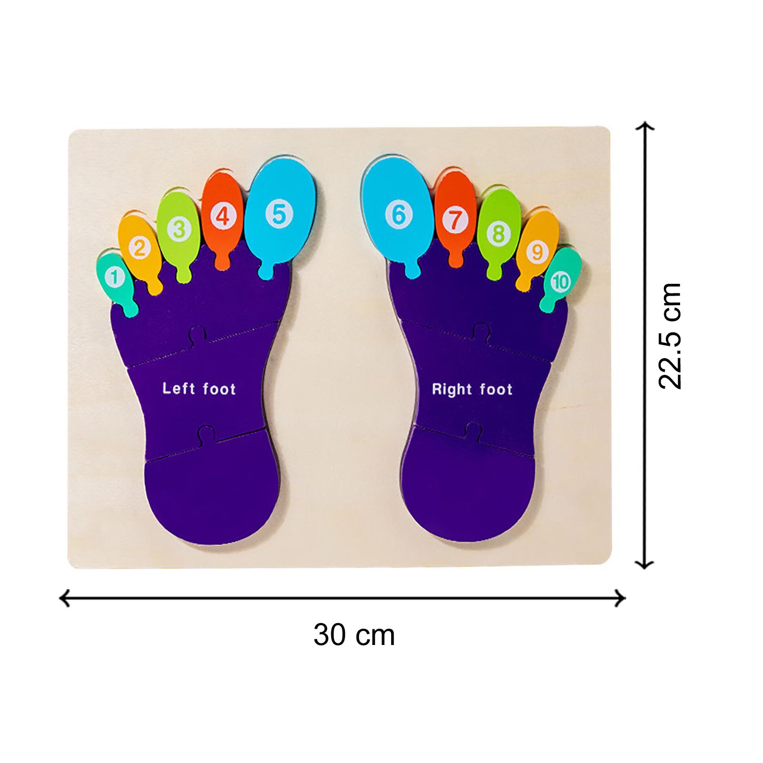 Cute Baby Colorful Wooden Shaped 3D Baby’s Feet with Number, Early ...