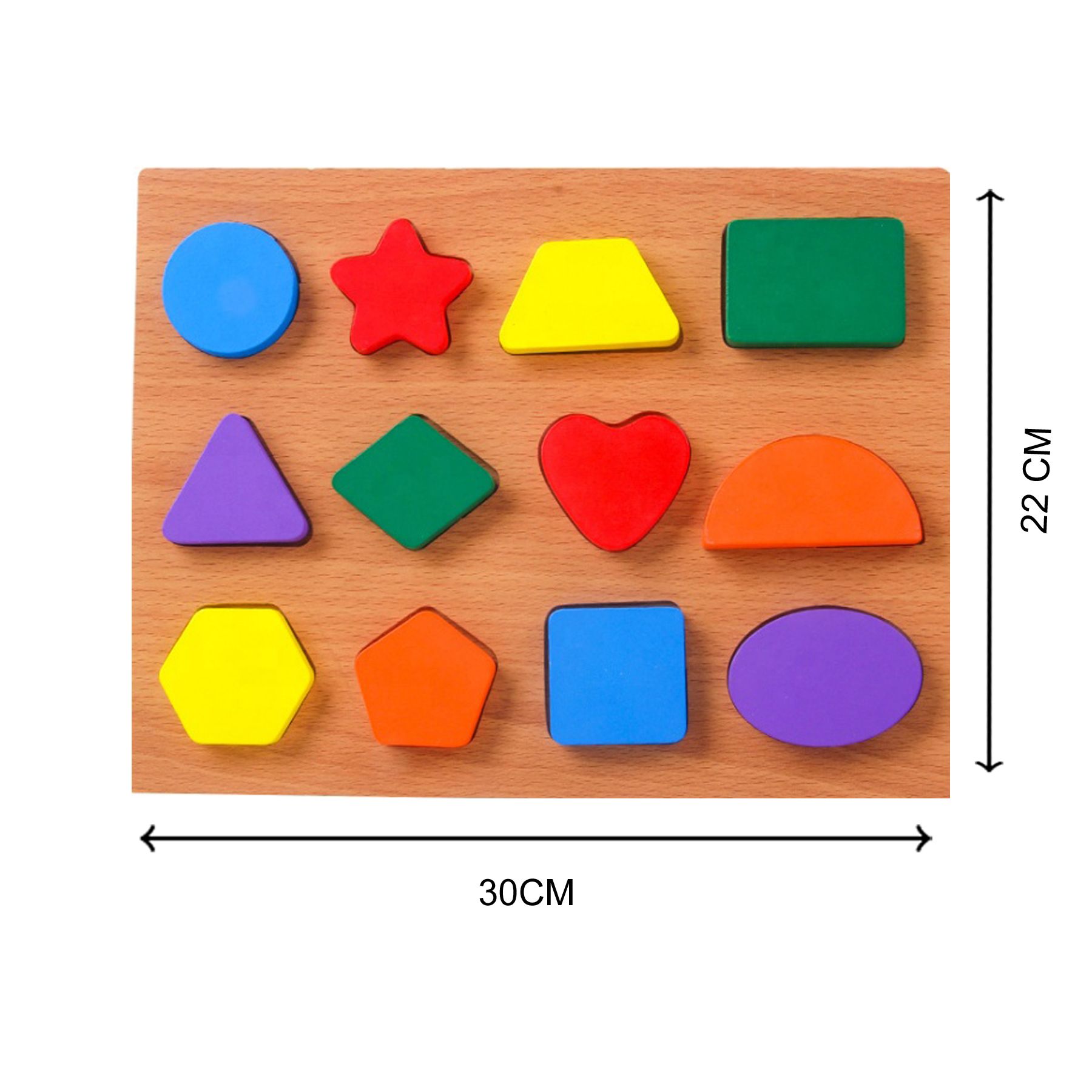 Cute Baby Montessori Wooden Geometric Shapes Puzzle Board (Star ...