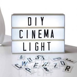 LED Light Up Box Cinematic Message Board Cinema Letters Numbers DIY