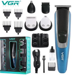 Original VGR V-172 Professional 5 In 1 Rechargeable Hair trimmer Metal Barber Use Electric Hair Clipper Cordless