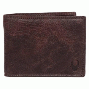 WildHorn Nepal RFID Protected 100% Genuine Crackle Brown leather wallet (WH 2016 crackle brown)