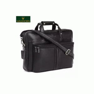 WildHorn Nepal Genuine Leather Laptop Messenger Bag for Men for laptop upto 14 inches Gift for him (MB 552 Black)