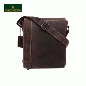 WildHorn Nepal Genuine Leather 21.59 cms Brown Messenger Bag (MB220)