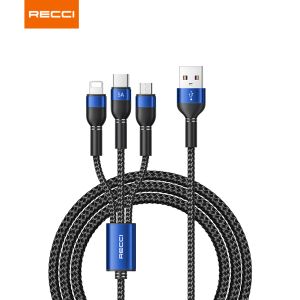 Recci 3 in 1 5A Fast Multi Charging+Data transfer Cable