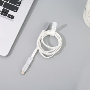 Ximi Vogue Zinc Alloy 2-in-1 Sync Charging Cable for Android&Type-C (White)