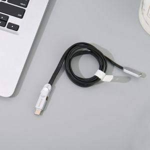 Ximi Vogue Zinc Alloy 2-in-1 Sync Charging Cable for Android&Type-C (Black)