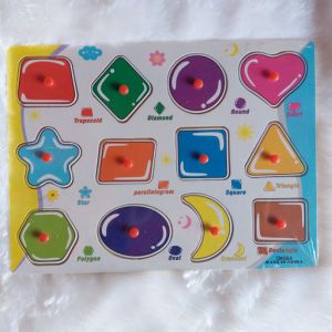 Colorful Wooden Shapes Blocks and Puzzle for Kids