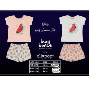Ollypop Girls Half Sleevee Set MD2179/MD2179A/MD2179B