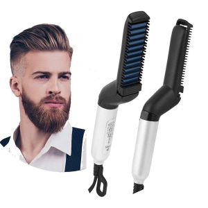 Quick Beard Straightener Multi Functional Hair Comb Straighter/Curling Brush Comb For Men