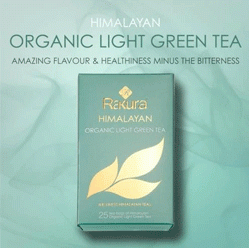 Rakura Himalayan Organic Light Green Tea 25 Tea Bags