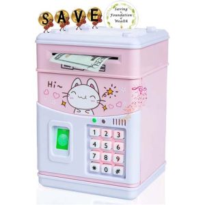 Mini ATM Password Money Bank, Electronic Piggy Bank, Cash Coins Saving Cartoon Safe Box