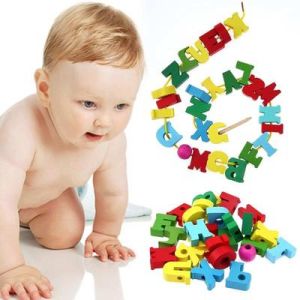 Multi-Color English Alphabet Blocks For Kids With Hanging Rope, Early Learning Toys for Kids