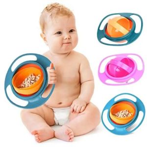 360 Degree Universal Gyro Bowl With Lid Spill Resistant For Kids