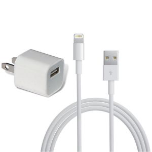 iPhone 5W Cube Box US plug Best Quality USB Charger with Foxconn Lightning Cable Set