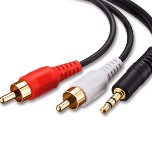 Audio Jack 3.5mm Stereo Male Plug to 2-RCA Male Audio Speaker AUX Cable AV Jack 1.5M