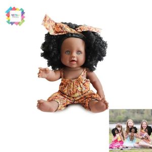 African Girl Baby Doll for Kids Fashion Play Doll Reborn Baby Toy Doll For 2-7Y