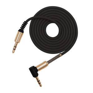 3.5Mm 3 Pole Audio Auxiliary Input Adapter Male To Male Right Angle Tpe Aux Cable 1M For Headphones, Car, Home Stereos, Speaker, Echo & More