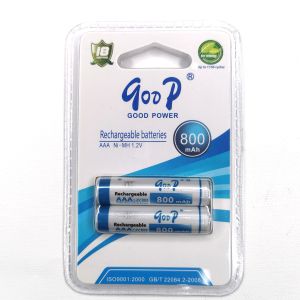 Goop AA Sized 800mAh Ni-CD 1.2V Rechargeable Battery 2 Pcs (1 Pair), Up to 1100 Cycles
