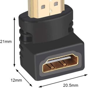 HDMI 90° L Shape Male to Female Cable Extend Adapter Converter Gold Plated Connector With 4K & HDR Support
