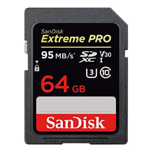 SanDisk 64 GB Extreme Pro SDHC UHS-1 U3, C10 Genuine Memory 'camera' Card- 95MB/s, 4K Ultra HD Videos