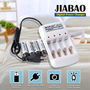 JIABAO JB-212 Battery Charger Used for AA/AAA NICD/NIMH Rechargeable Batteries (Batteries Included)