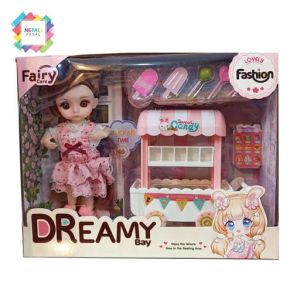 Doll With Icecream Candy Cart Trendy Toy - New Set For Your Lovely Baby Girl
