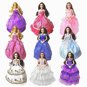 Baby Girl Barbie Princess Dress Doll Toy 11inches height (Sent in random colors) 1pc