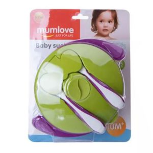 Mumlove Sweet Baby Suction Feeding Bowl with Child Fork & Spoon Sets - BPA Free