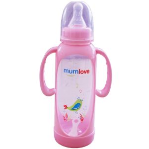 Mumlove Anti-Hot PP Feeding Bottle with Twin Handles BPA Free, Eco-friendly, Non-Spill Milk Bottles for Newborn Baby