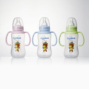 Mumlove Silicone Nipple (BPA Free) Eco-Friendly Food Grade PP Feeding 180ml Baby Bottle with Handle