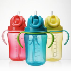 Mumlove Straw Cup Baby Water Bottle 350ml Baby Training Drinking Sippy Cup With Handle for Leakage Prevention  'C6218'
