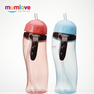 Mumlove Penguin Shape Straw Cup (1pc) 330ml, Baby Training Drinking Water Bottle with Handle (C3594)