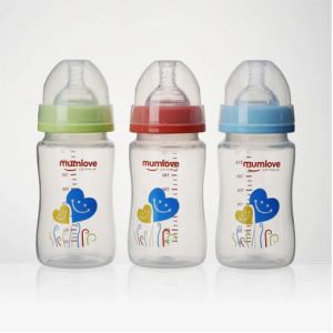 Mumlove Wide Neck Eco-friendly Food Grade PP Baby Feeding Bottle (BPA Free) 240ml for 0-12M