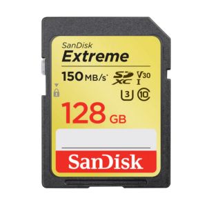 SanDisk Extreme SDXC 128GB 150MB/s UHS-I Genuine Memory Camera Card for 4K Ultra HD Videos