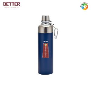 Better Pluto Sports Bottle, 600 ml, Blue Stainless Steel  | Vacuum Insulated Flask